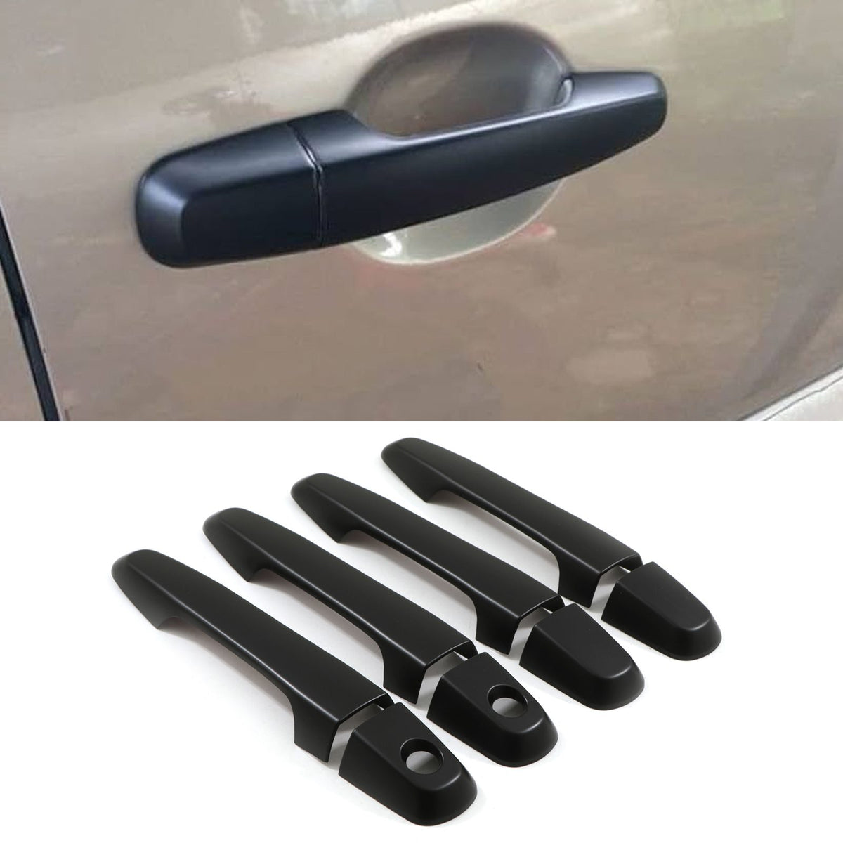 Black Door Handle Covers for Mitsubishi Triton L200 05-10