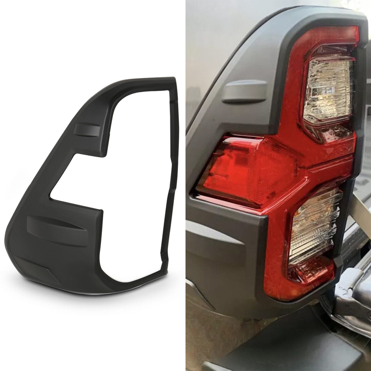 Black Tail Light Surround Covers for Toyota Hilux Revo 2020+