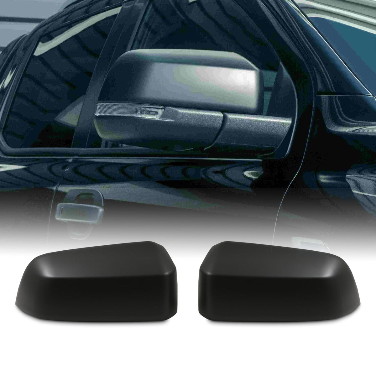 Matte Black Door Mirror Covers for Ford Ranger T9 2023+