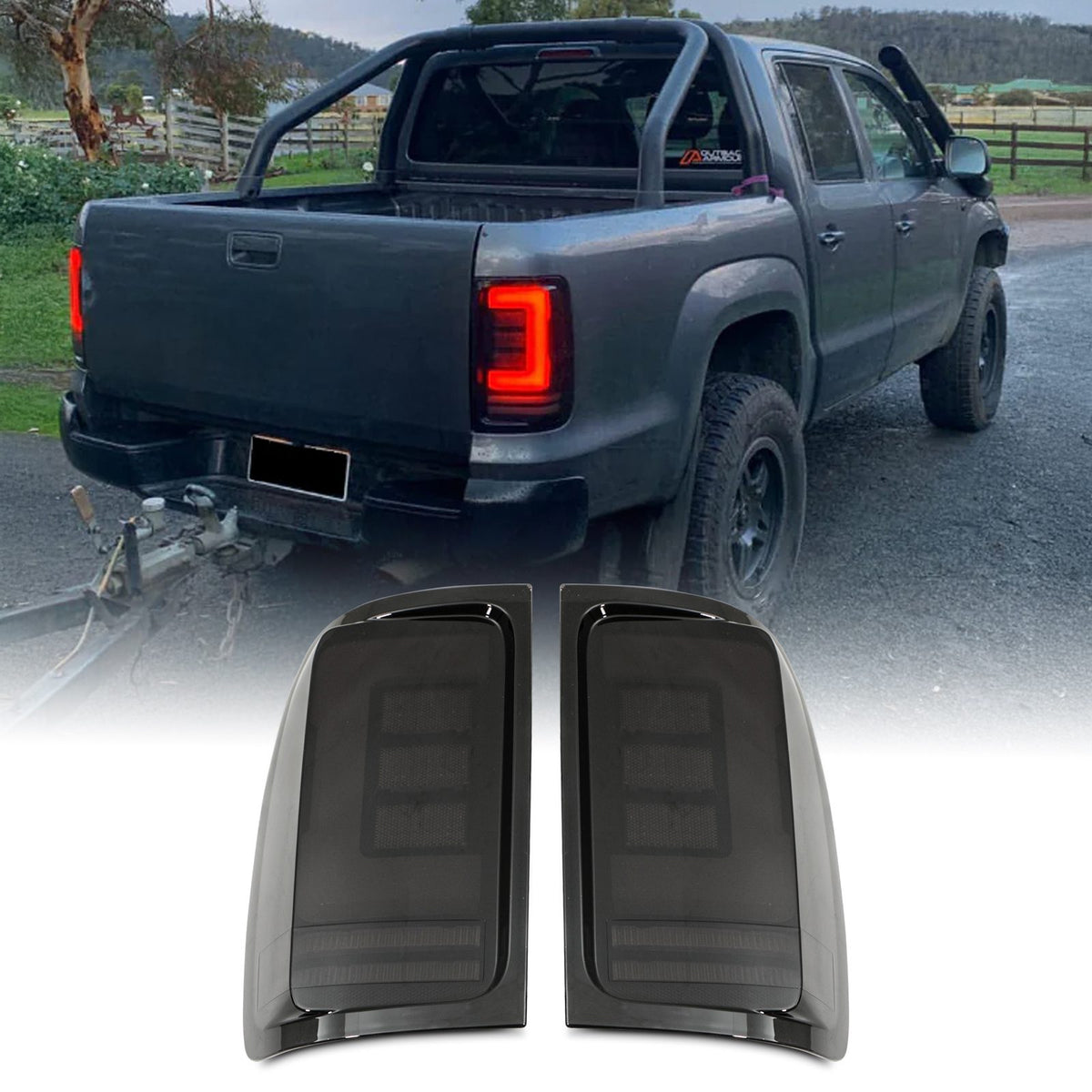 Rear Smoked LED Tail Lights for VW Amarok 2010-2020