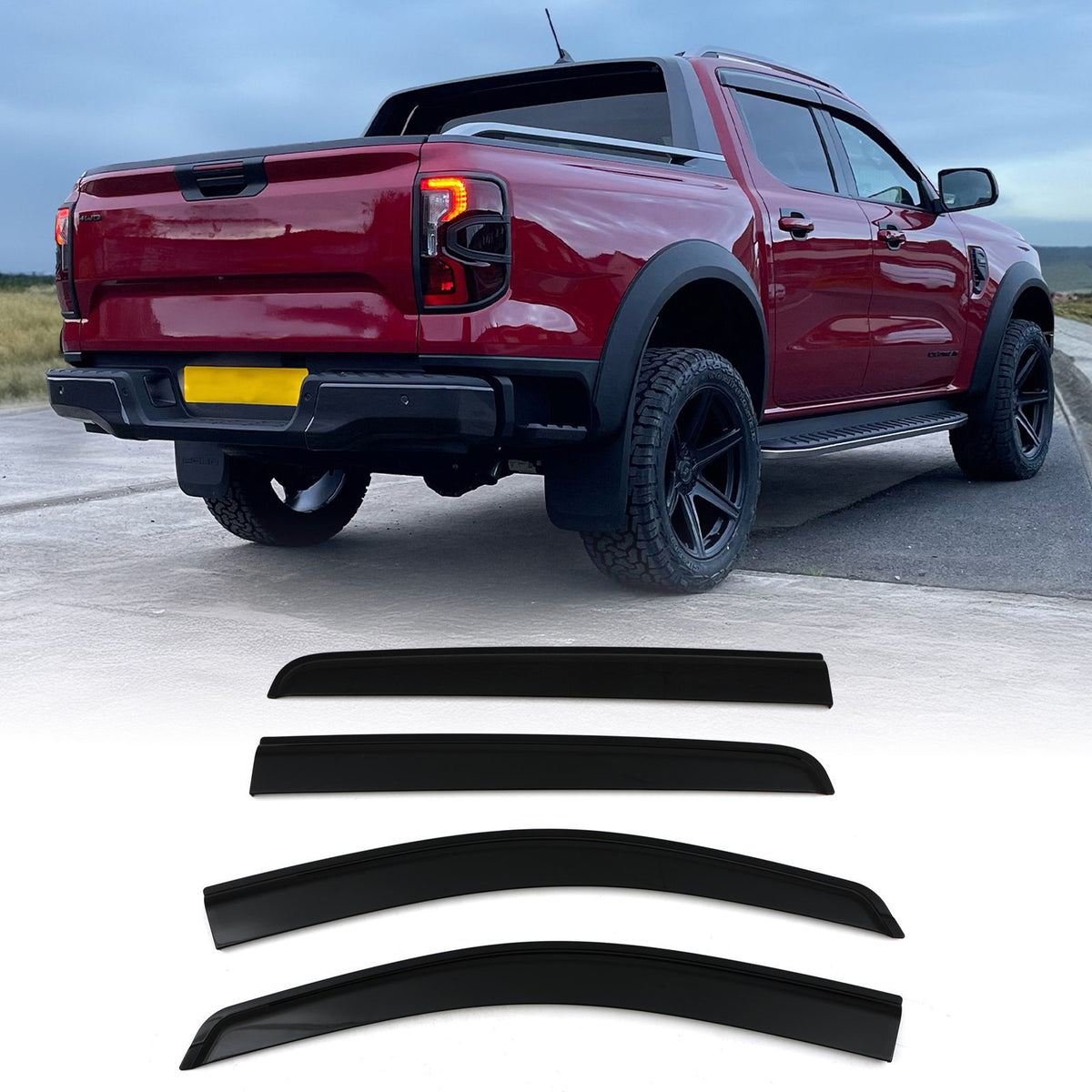 4pc Black Wind Deflector Kit for Ford Ranger T9 2023+