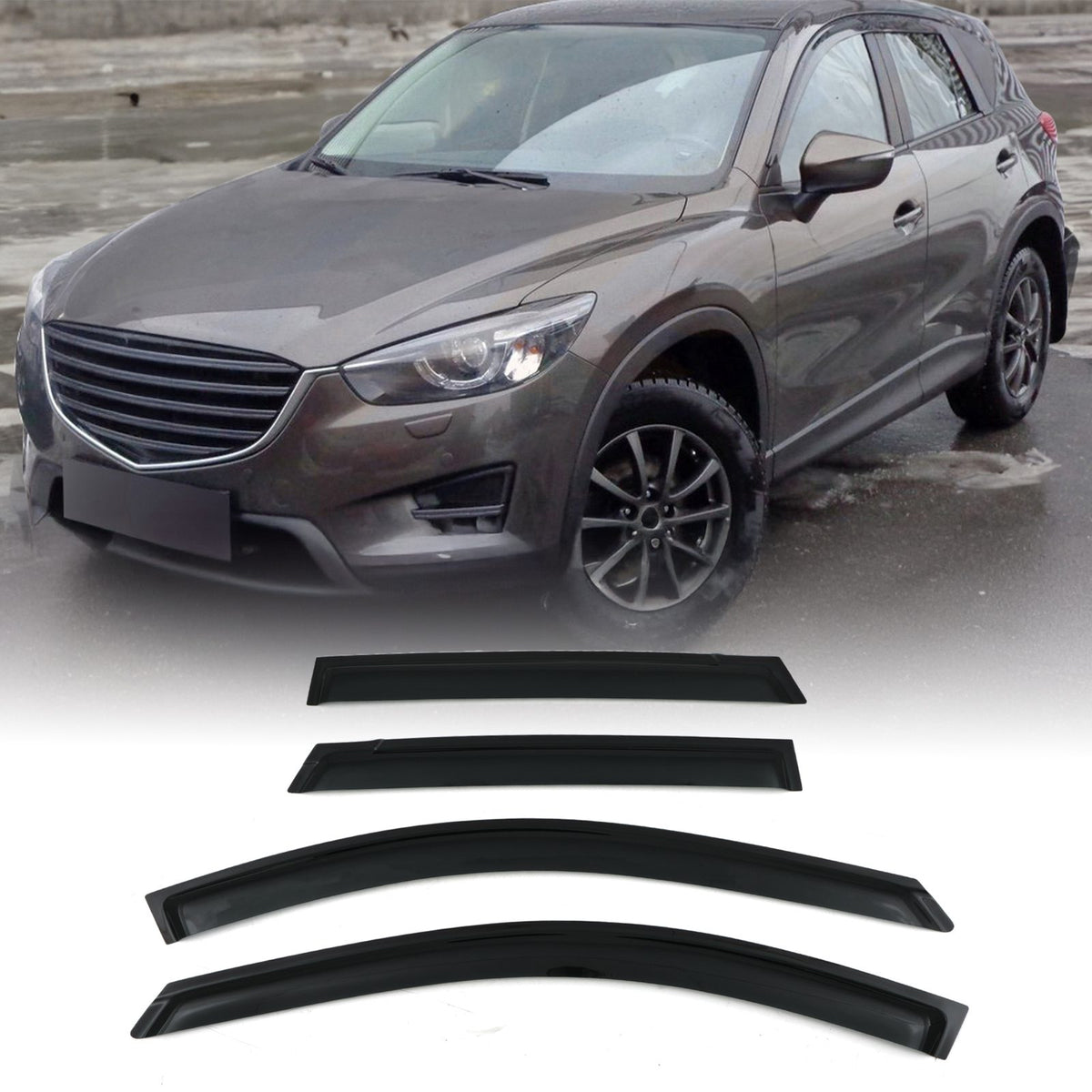Black Wind Deflectors for Mazda CX-5 MK1 12-15