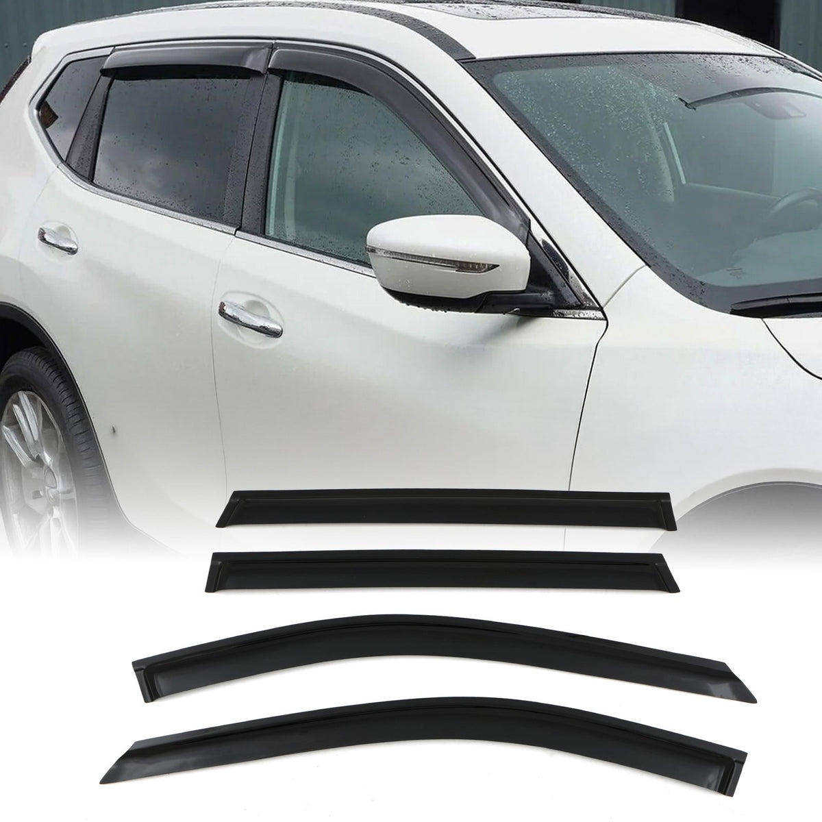 Black Wind Deflectors for Nissan X-Trail T32 13-21