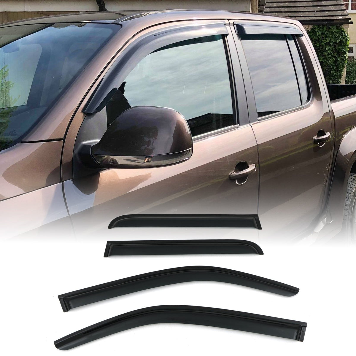 Black Wind Deflectors for Volkswagen Amarok 10-20