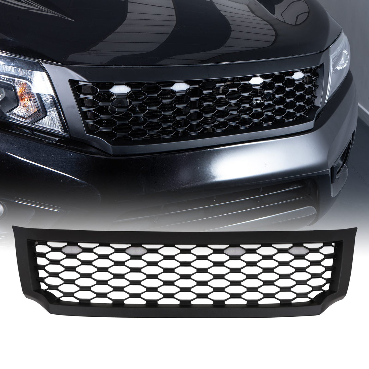 Black Grille With LED Lights for Nissan Navara D23 NP300 2014-2021