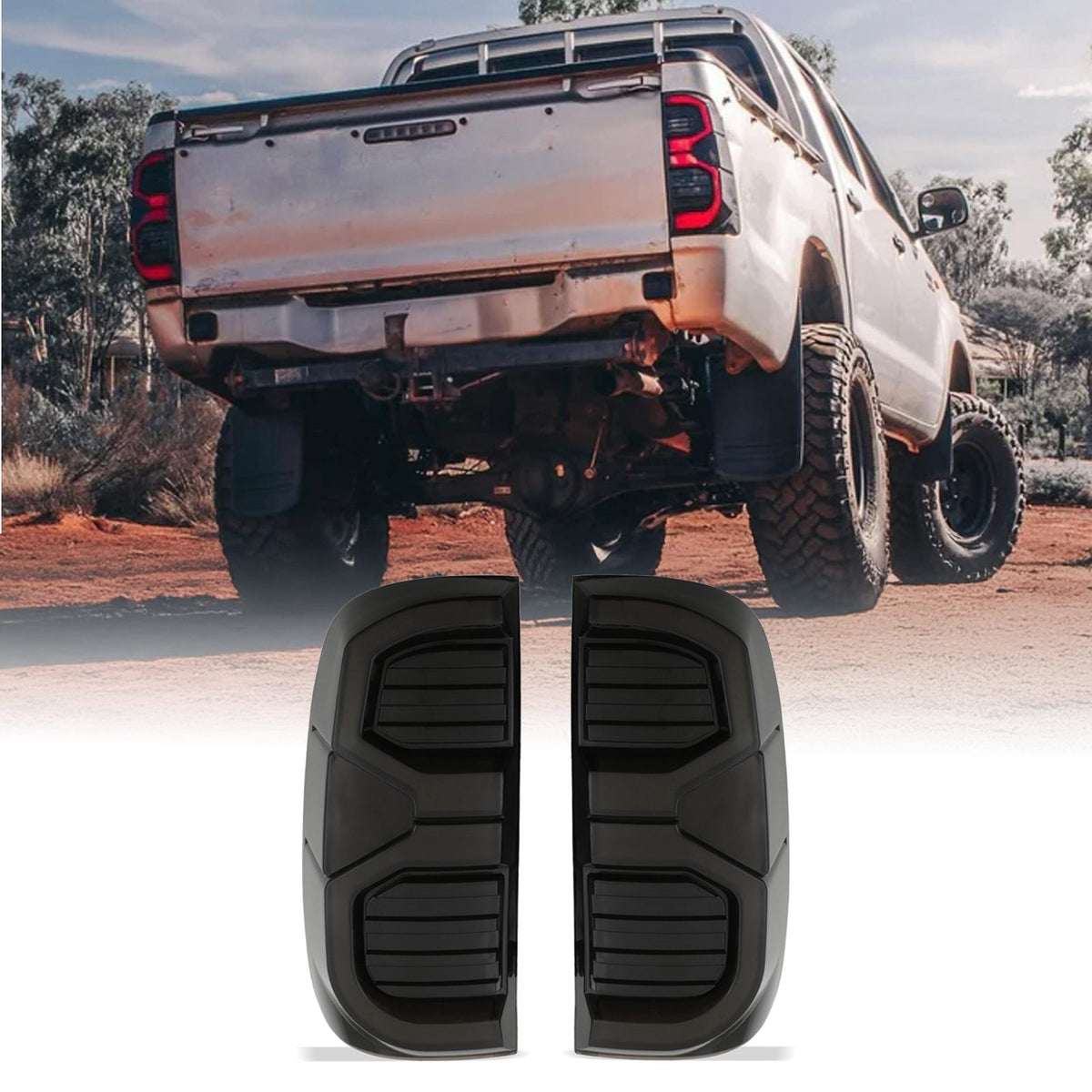 Rear Smoked Black LED Tail Lights for Toyota Hilux Vigo 05-15