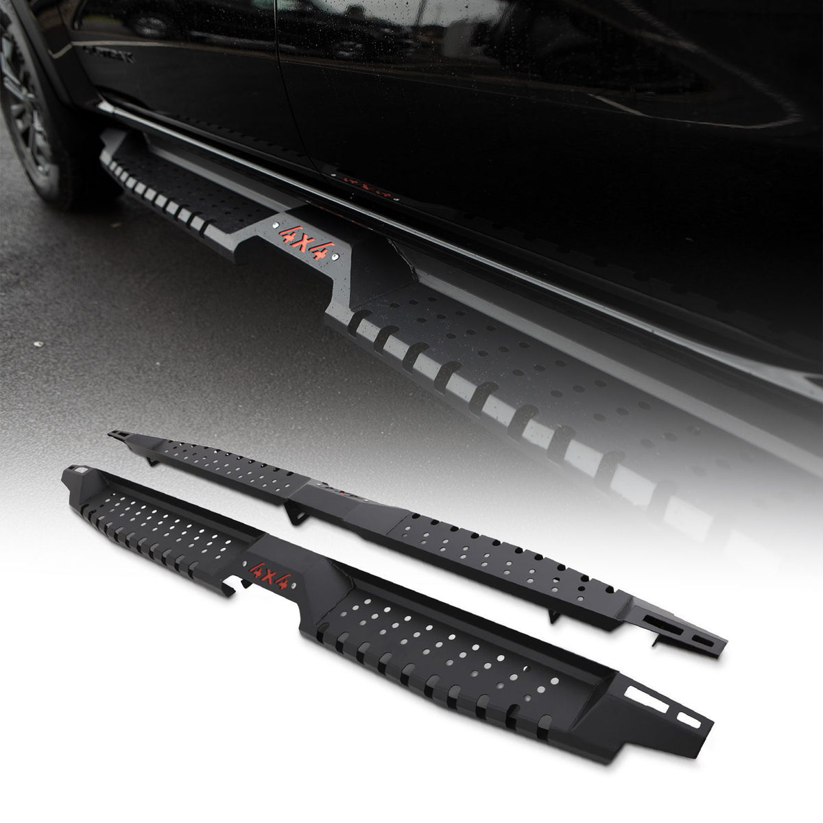 Black Side Steps for Isuzu D Max Double Cab 15-21