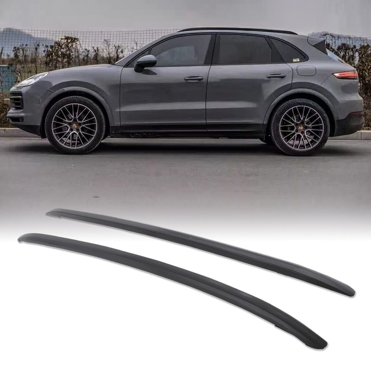 Black Roof Rails for Porsche Macan 14-21