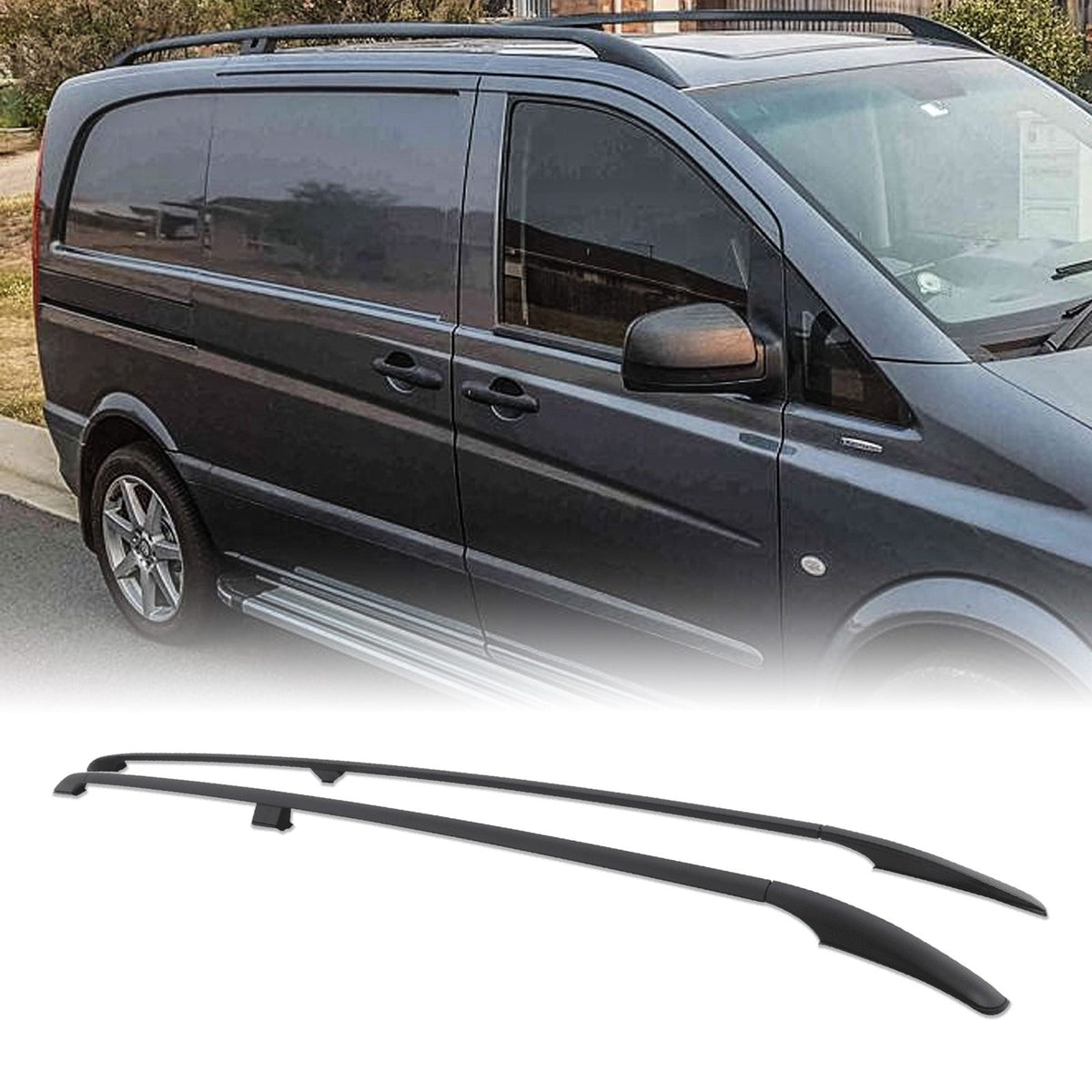 Black Roof Rails for Mercedes Vito W639 LWB 10-13