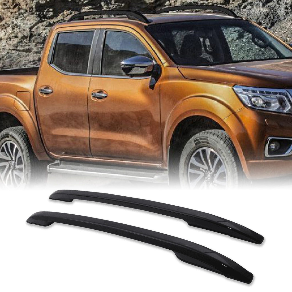 Black Roof Rails for Nissan Navara D23 NP300 18-22