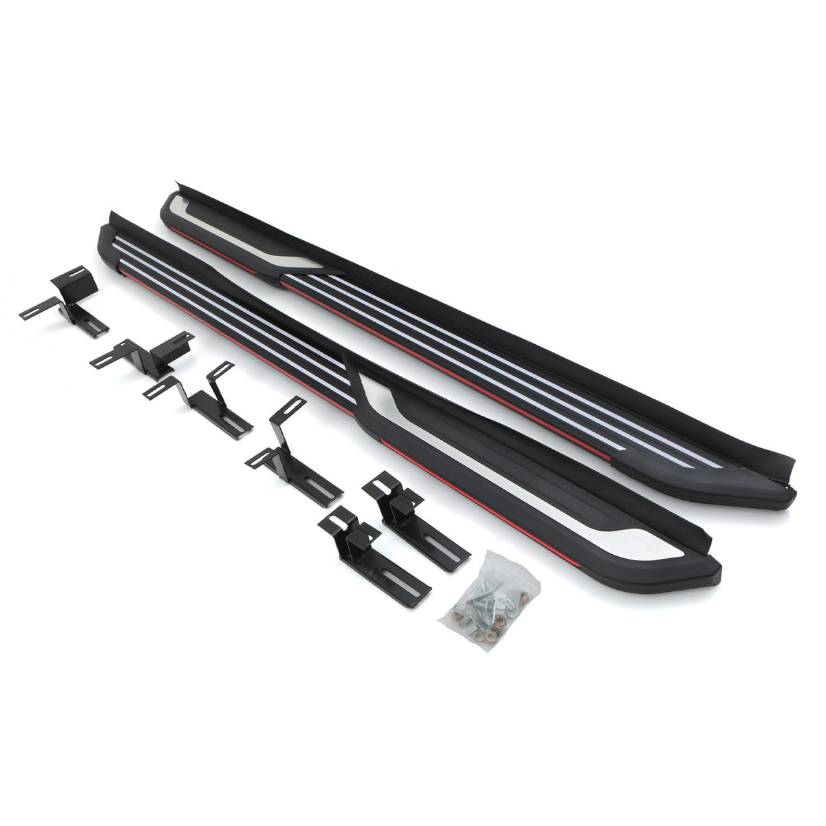 Black &amp; Silver Aluminium Side Steps for Hyundai Tucson NX4 2020+
