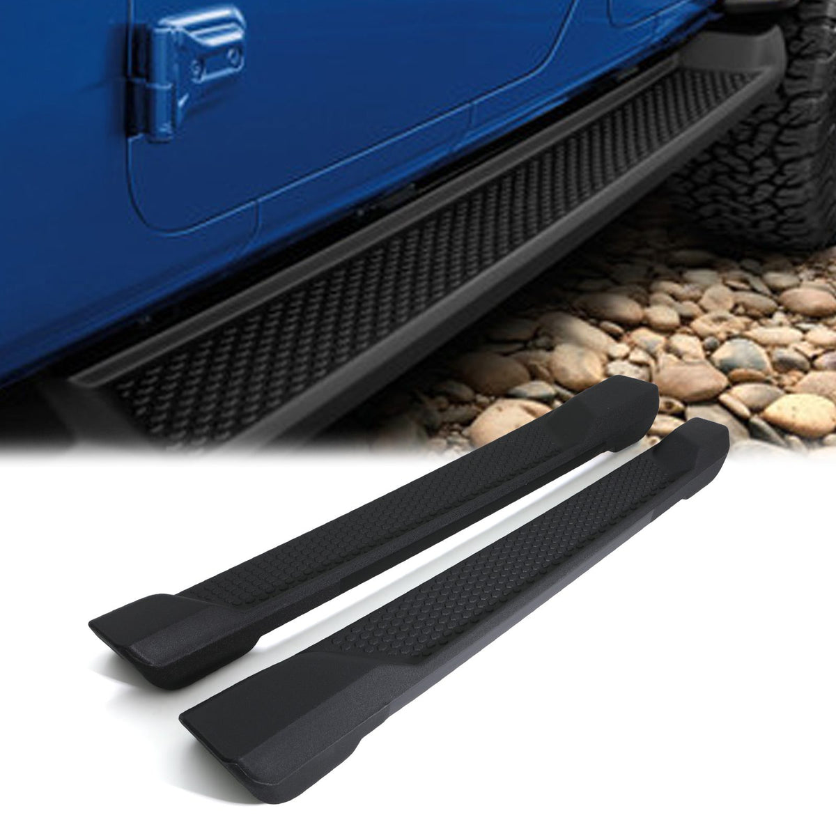 Black Aluminium Side Steps for Jeep Wrangler JL 2018+