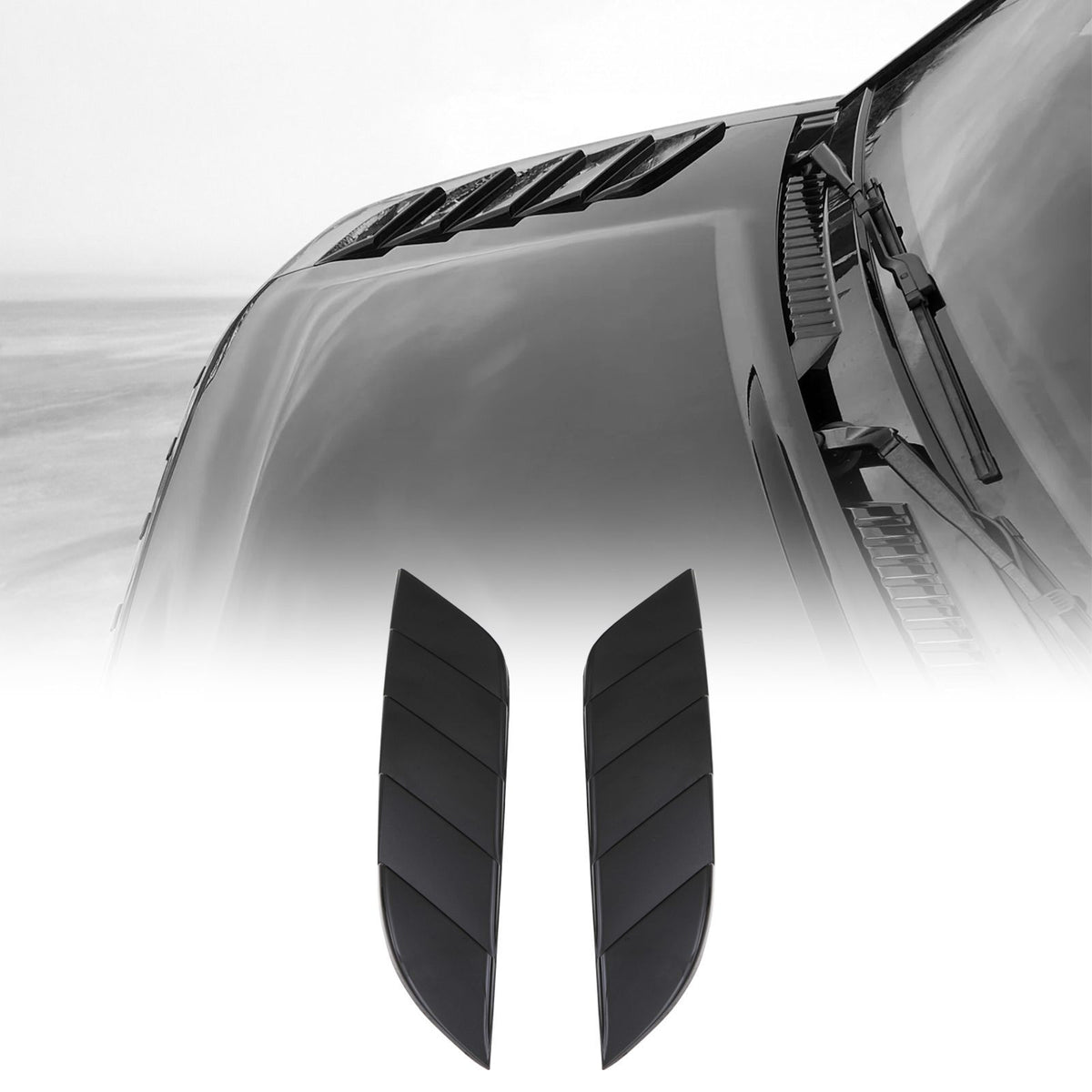 Gloss Black Bonnet Vent Kit for Land Rover Defender L663 2020+