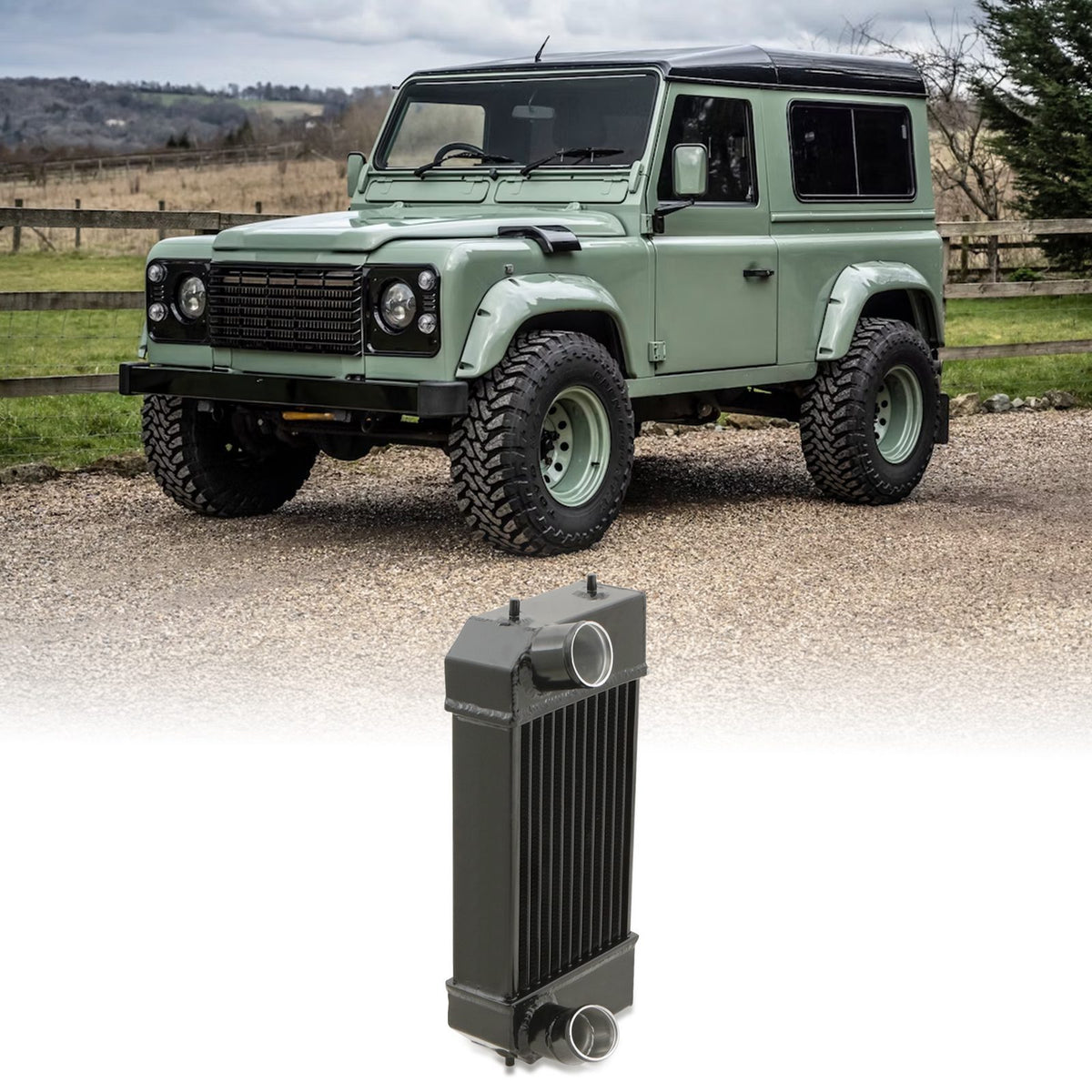 Black Intercooler Core for Land Rover Discovery &amp; Defender 300TDI 2.5L 94-98