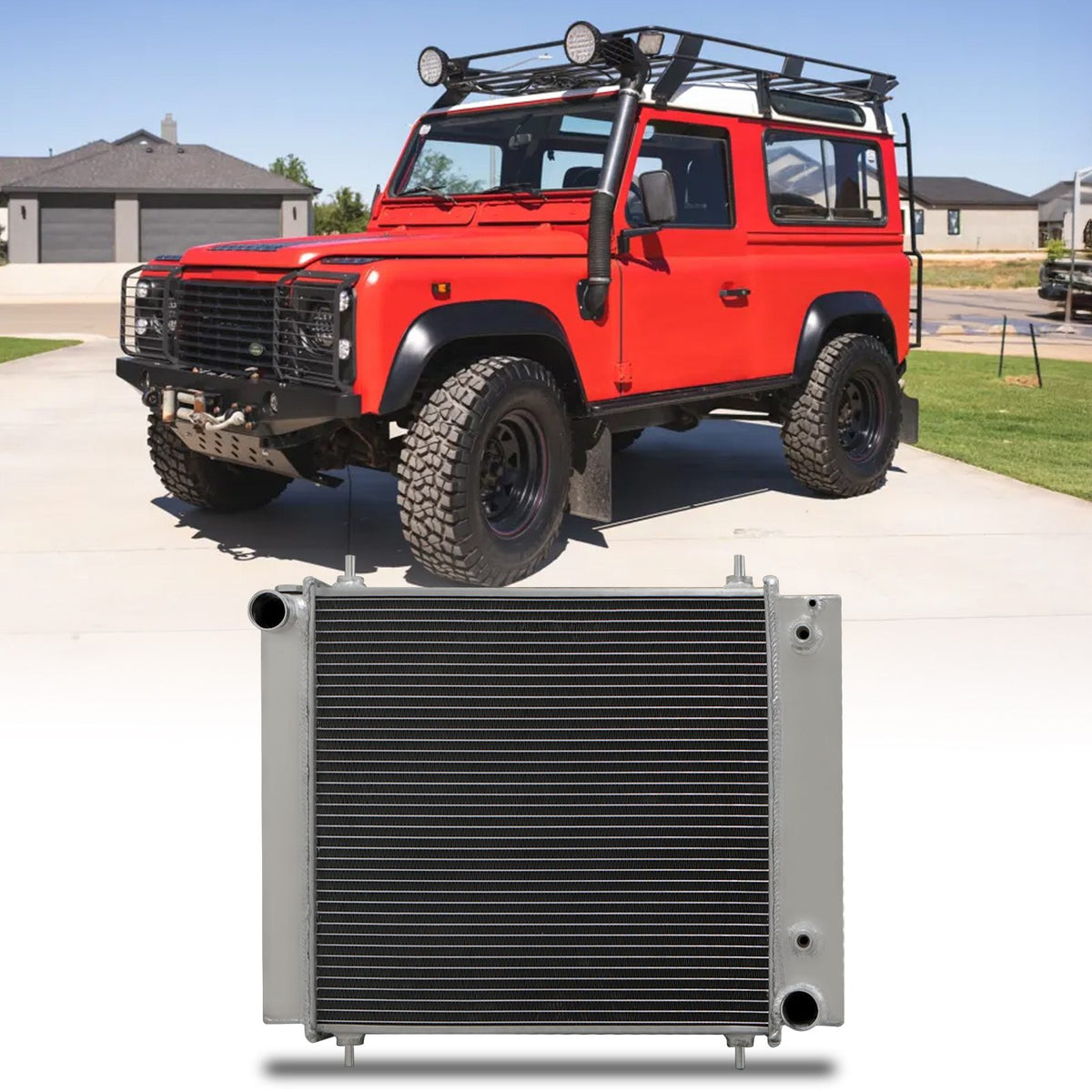 High Flow Alloy Radiator for Land Rover Defender 200TDI LD 89-94