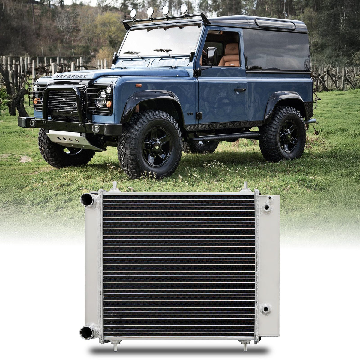 High Flow Alloy Radiator for Land Rover Discovery 1 / Defender 300TDI 94-98