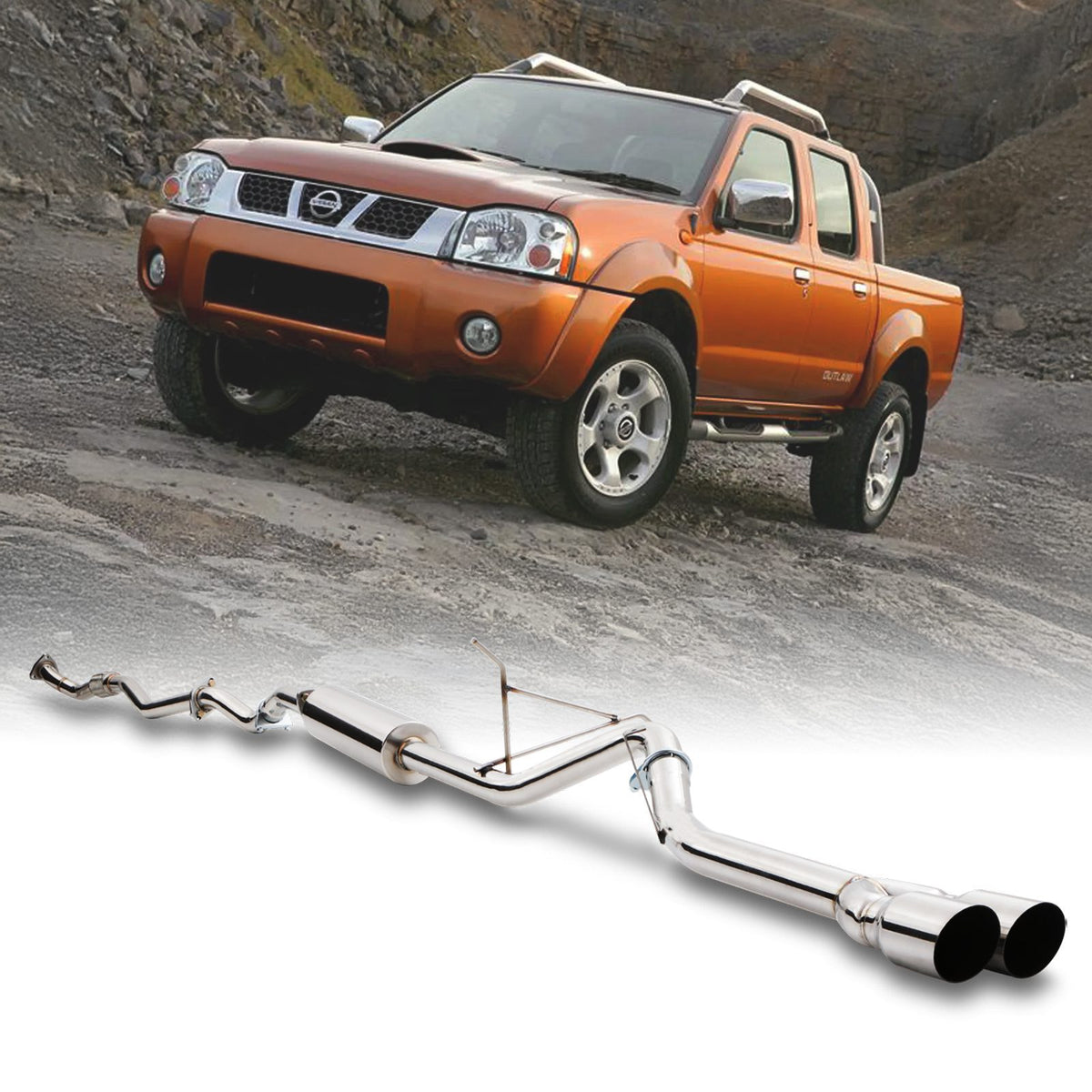 Cat Back Exhaust System for Nissan Navara 2.5TD D22 Pickup 98-04