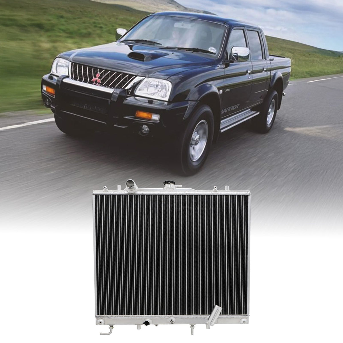 High Flow Alloy Radiator for Mitsubishi L200 / Pajero / Shogun 2.5TD 01-06