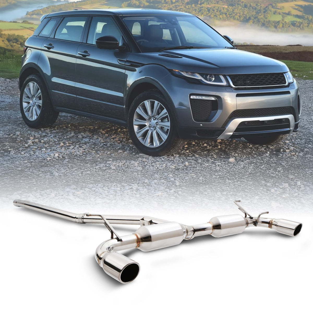 2.25" Cat Back Exhaust System for Range Rover Evoque 2.0 TD4 SD4 11-15
