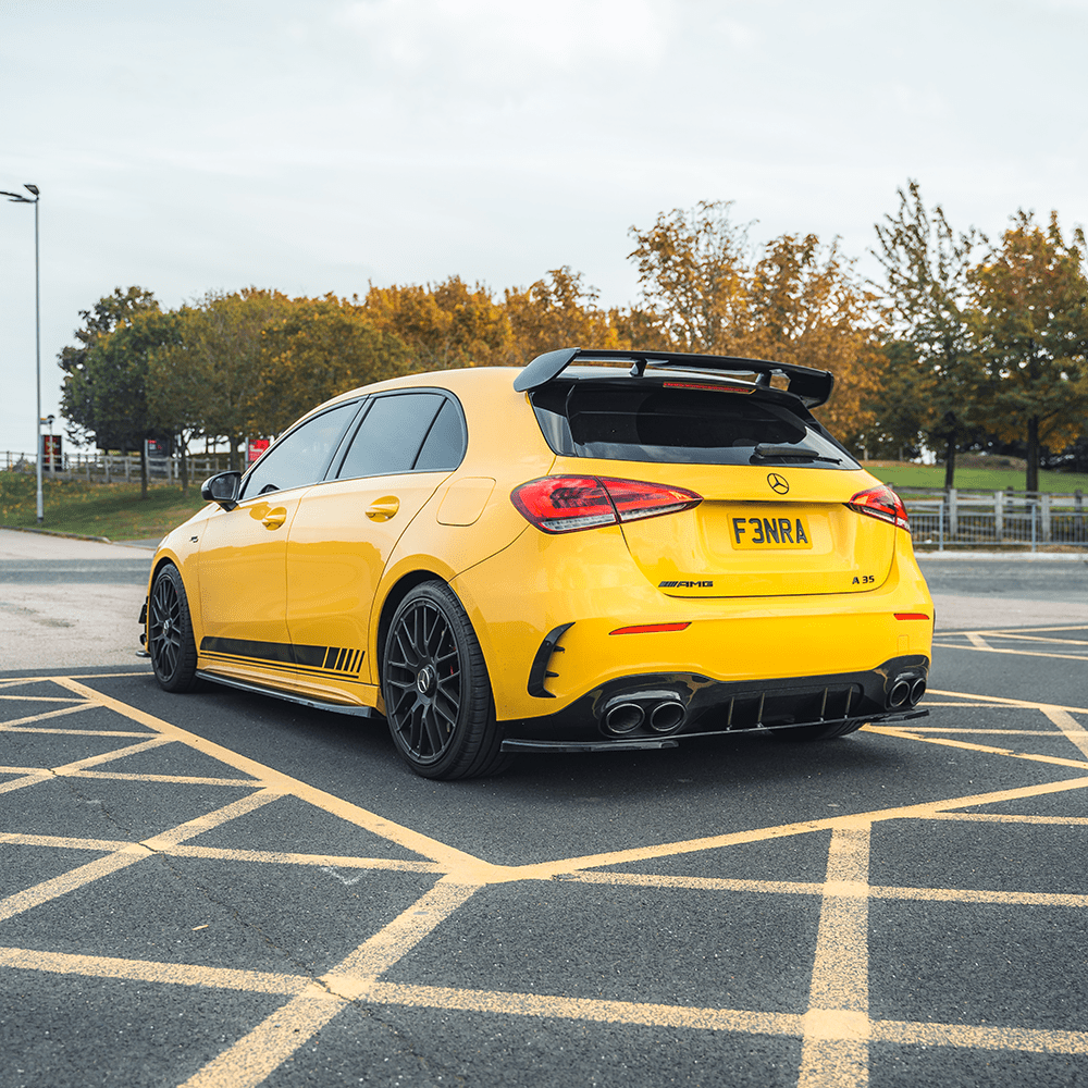 MERCEDES A-CLASS A35 W177 GLOSS BLACK REAR BUMPER CORNERS