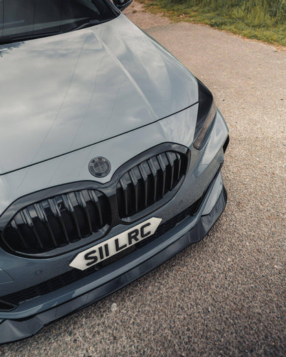 BMW 1 Series M Sport & M135i F40 EVO-1 Gloss Black Front Splitter by ZAERO (2019+)