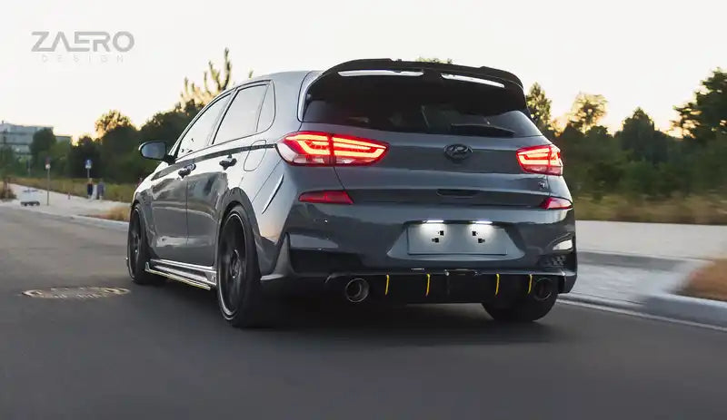 Hyundai i30 N EVO-1 Gloss Black Rear Spoiler by ZAERO (2018+, PD)