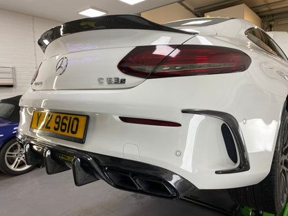 MERCEDES W205 C63 & C63 COUPE 2DR CARBON DIFFUSER - OEM+ CT STYLE
