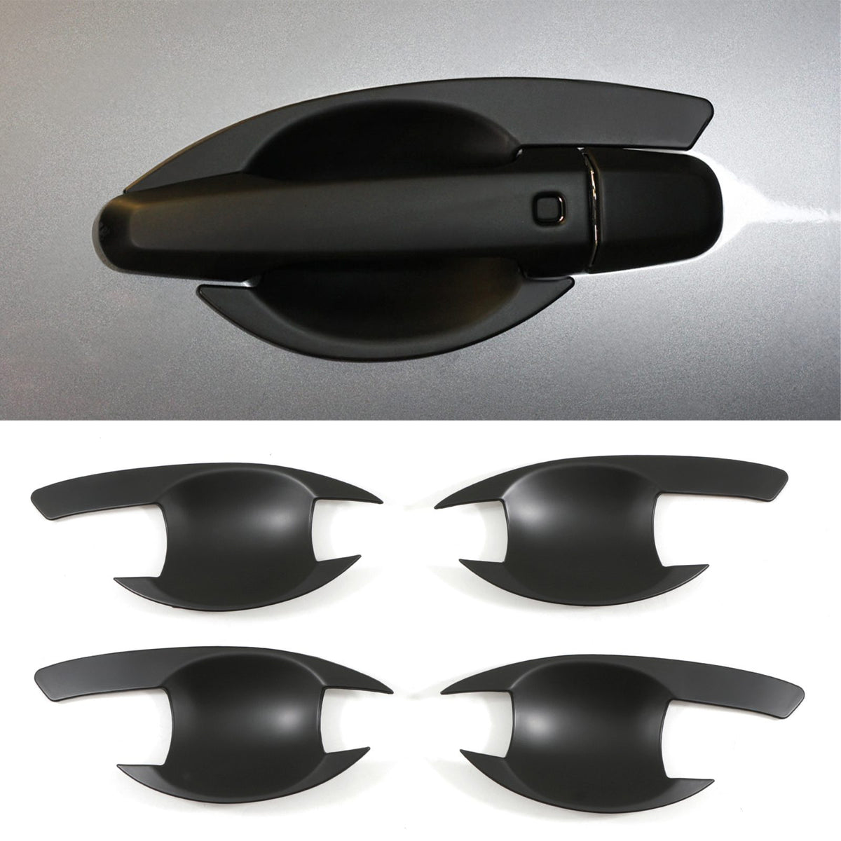 Black Door Handle Inserts for Mitsubishi Triton L200 Series 4 05-15