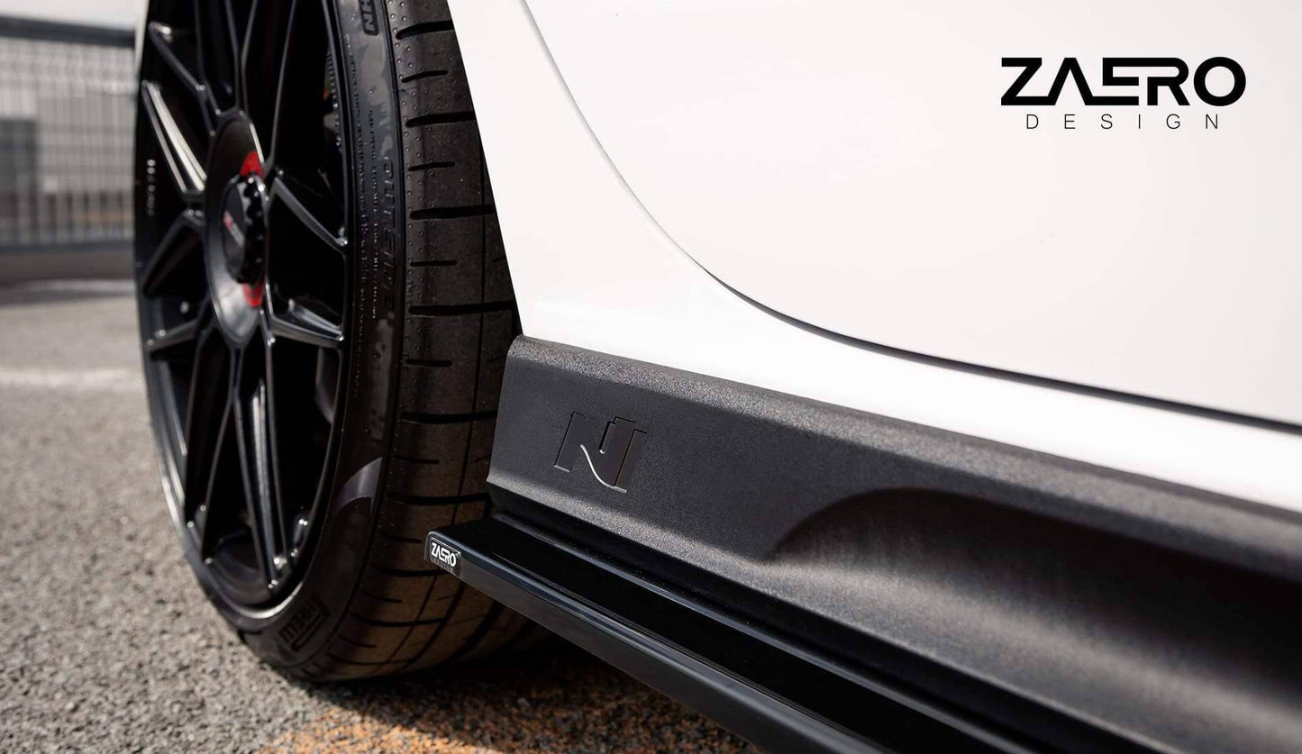 Hyundai i30 N EVO-1 Gloss Black Side Skirts by ZAERO (2018+, PD)